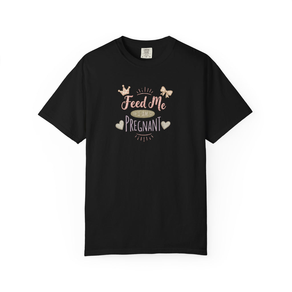 Pregnant 'Feed Me' Tee — Maternity Pregnancy Humor T-Shirt