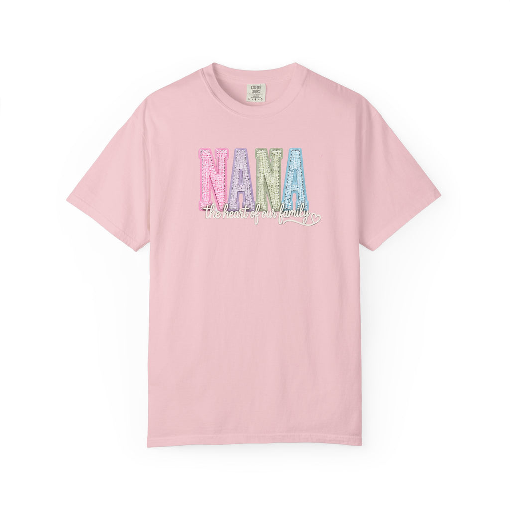 NANA Pastel Patchwork T-Shirt — "The Heart of Our Family" Gift