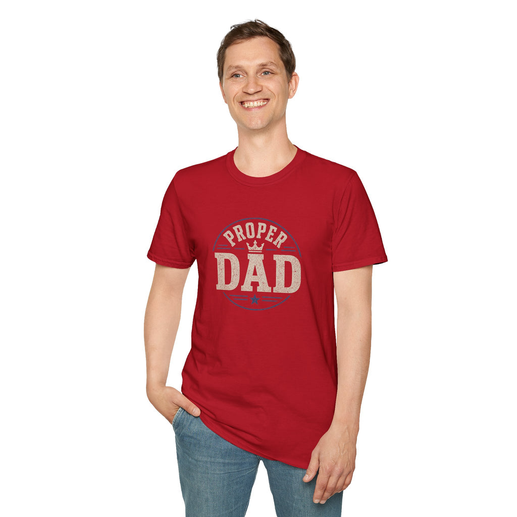 Proper Dad T-Shirt – Vintage Crown Father's Day Tee for Proud Dads