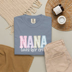 Nana Pastel Varsity T-Shirt — Soft Vintage Lettering Gift for Grandma (Mother's Day/Birthday)