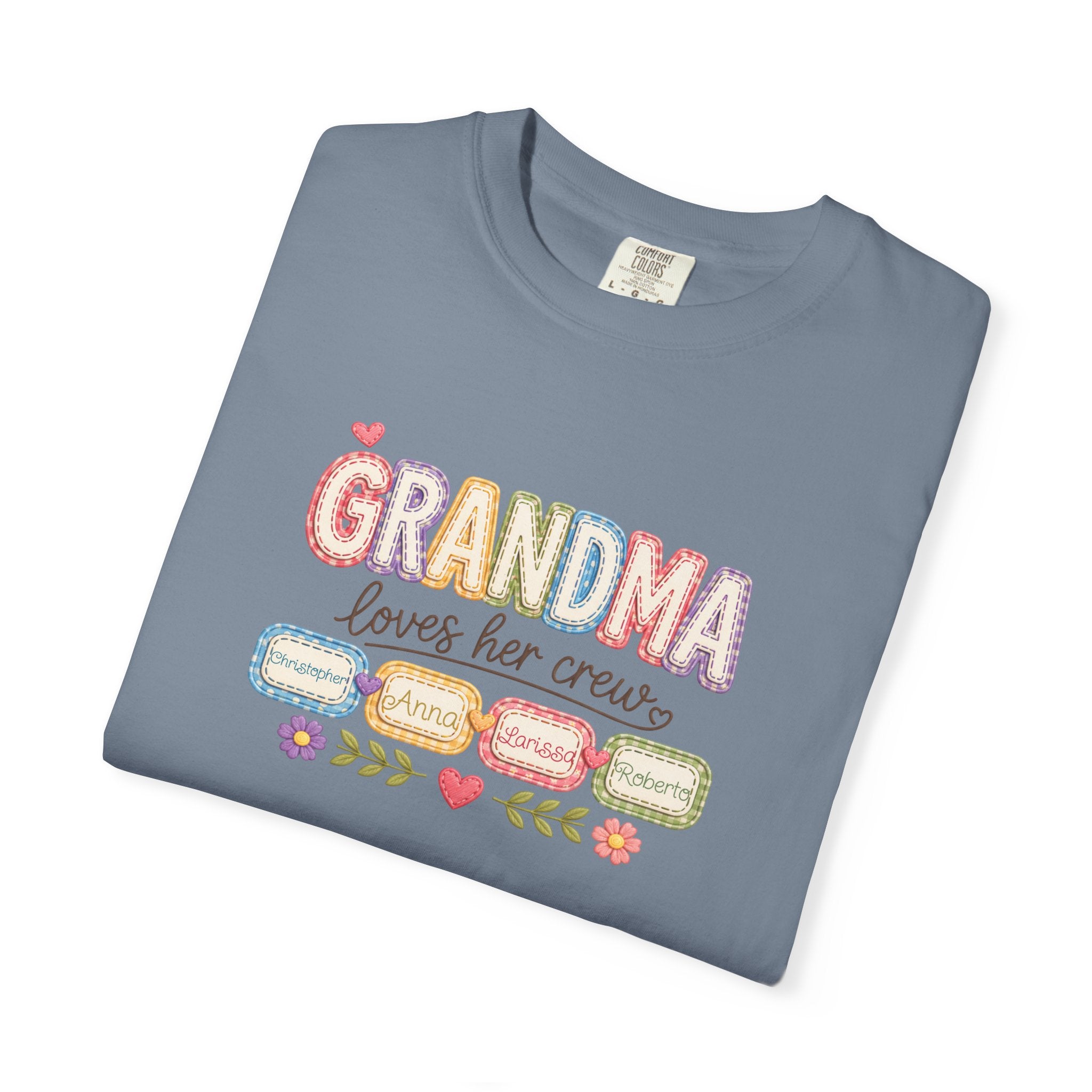 Grandma Loves Her Crew T-Shirt – Cute Pastel Grandma Family Tee