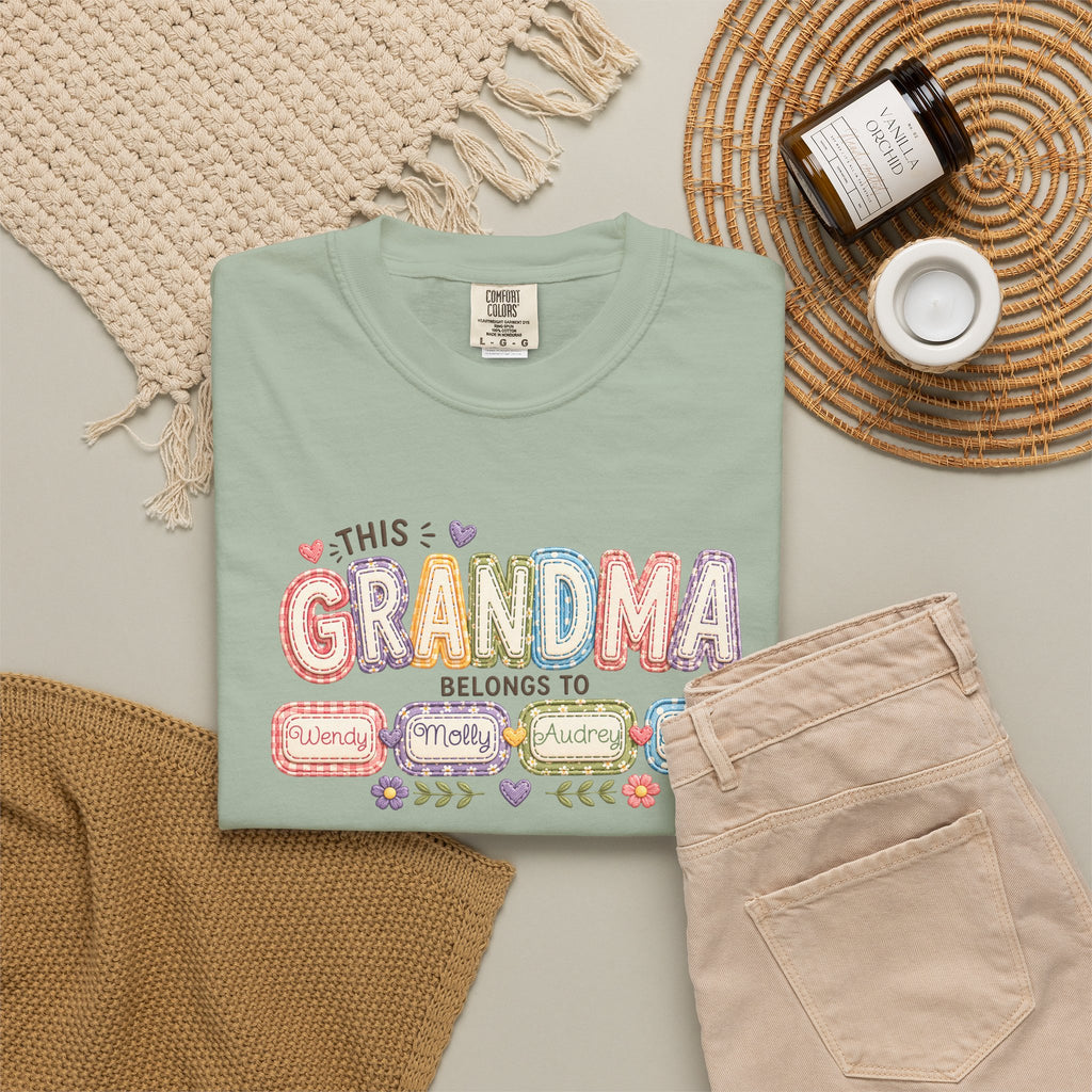 Grandma Belongs To Cute Pastel Family Names T-Shirt