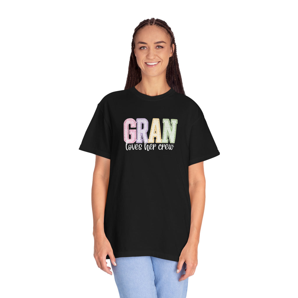 Gran Loves Her Crew T-Shirt — Pastel Grandma Shirt for Mother's Day & Family Gifts