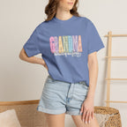 Grandma Floral Graphic T-Shirt — "Grandma, the heart of our family" Gift Tee