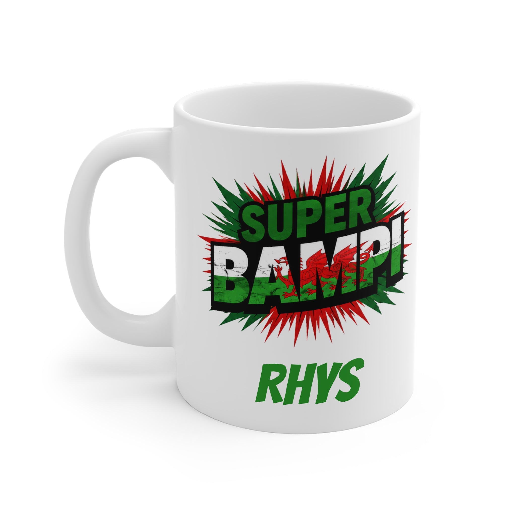 Super BAMPI Welsh Flag Mug - Add Name - Personalise