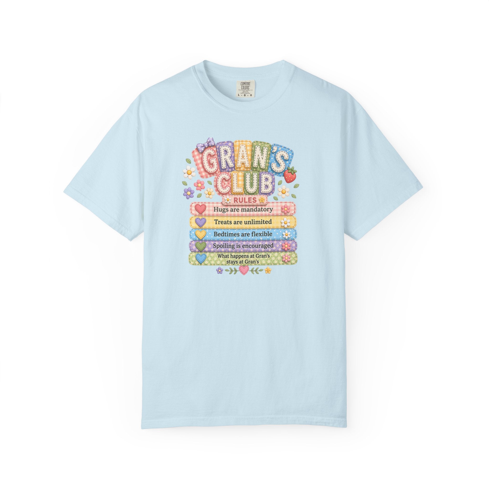 Grans Club Rules T-Shirt — Cute Floral Grandma Shirt, Funny Grandmother Gift for Mother's Day