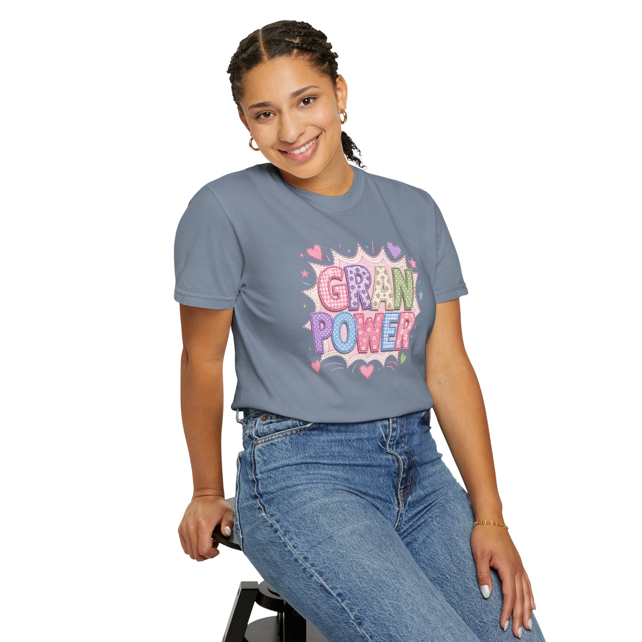 Gran Power T-Shirt — Cute Pastel 'Gran Power' Graphic Tee for Grandparents, Mother's Day Gift