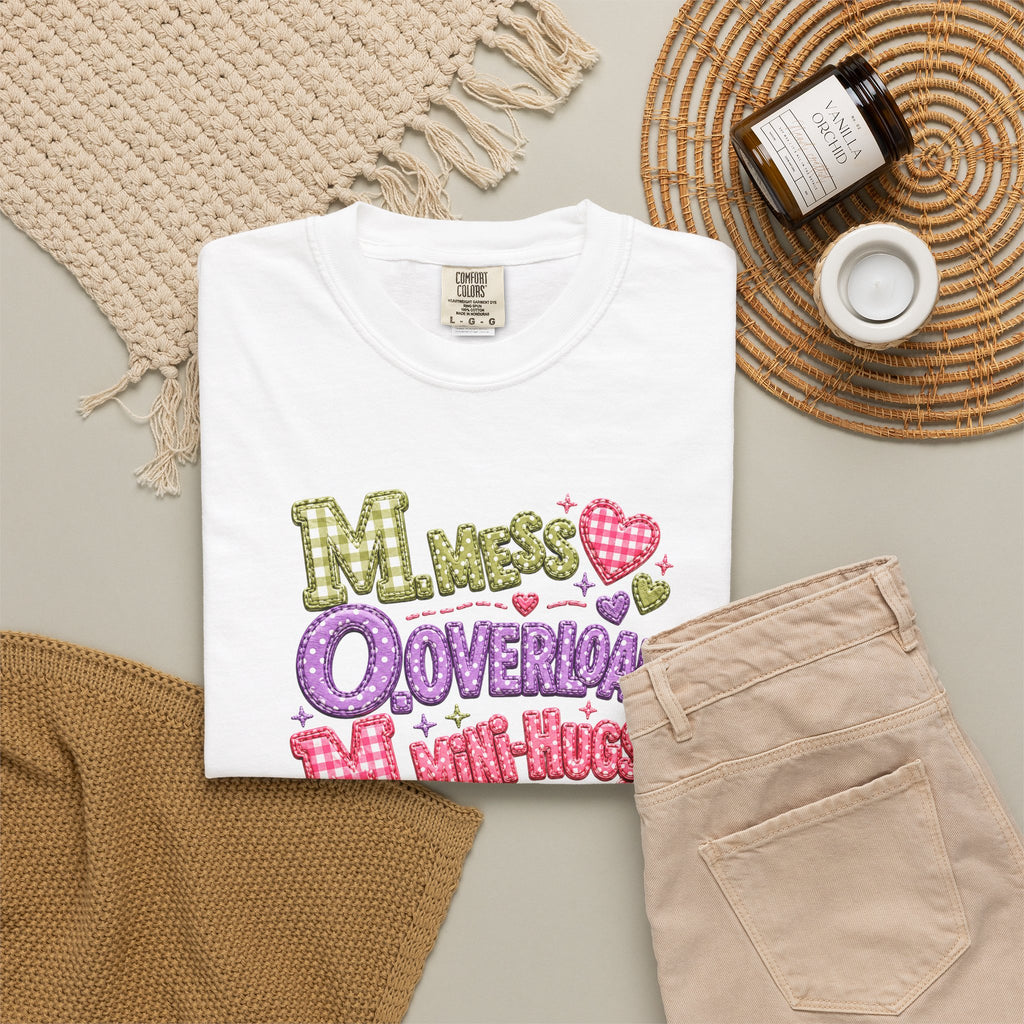 T‑Shirt — "Moms Overload Mini-Hugs" Cute Colorful Graphic Tee