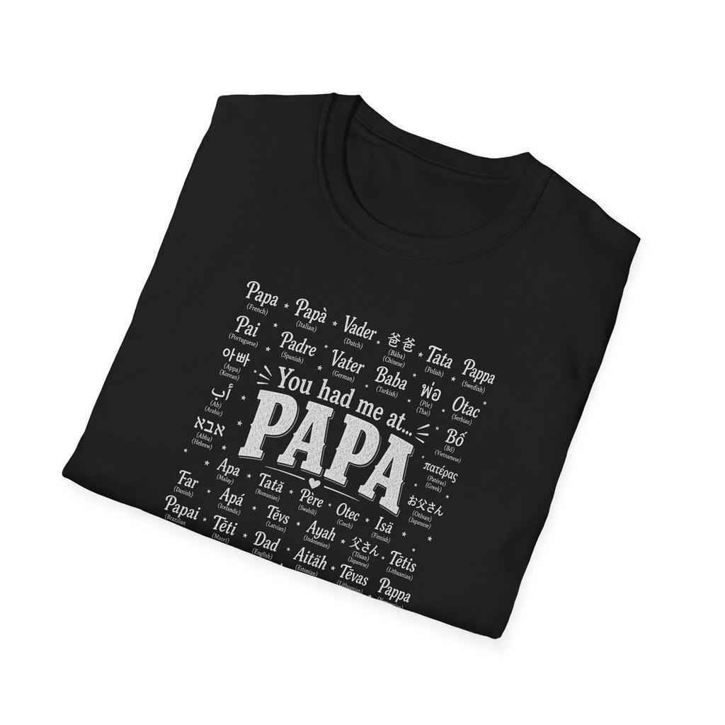 Papa Word Cloud T-Shirt — 'You had me at PAPA' Father's Day Gift