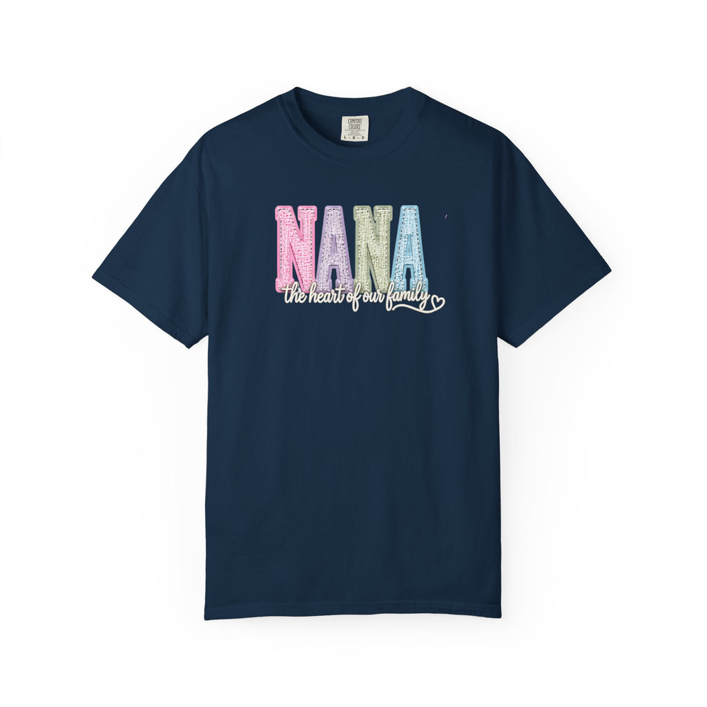 NANA Pastel Patchwork T-Shirt — "The Heart of Our Family" Gift