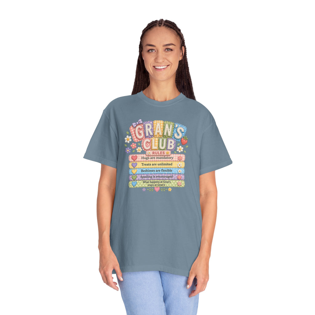 Grans Club Rules T-Shirt — Cute Floral Grandma Shirt, Funny Grandmother Gift for Mother's Day