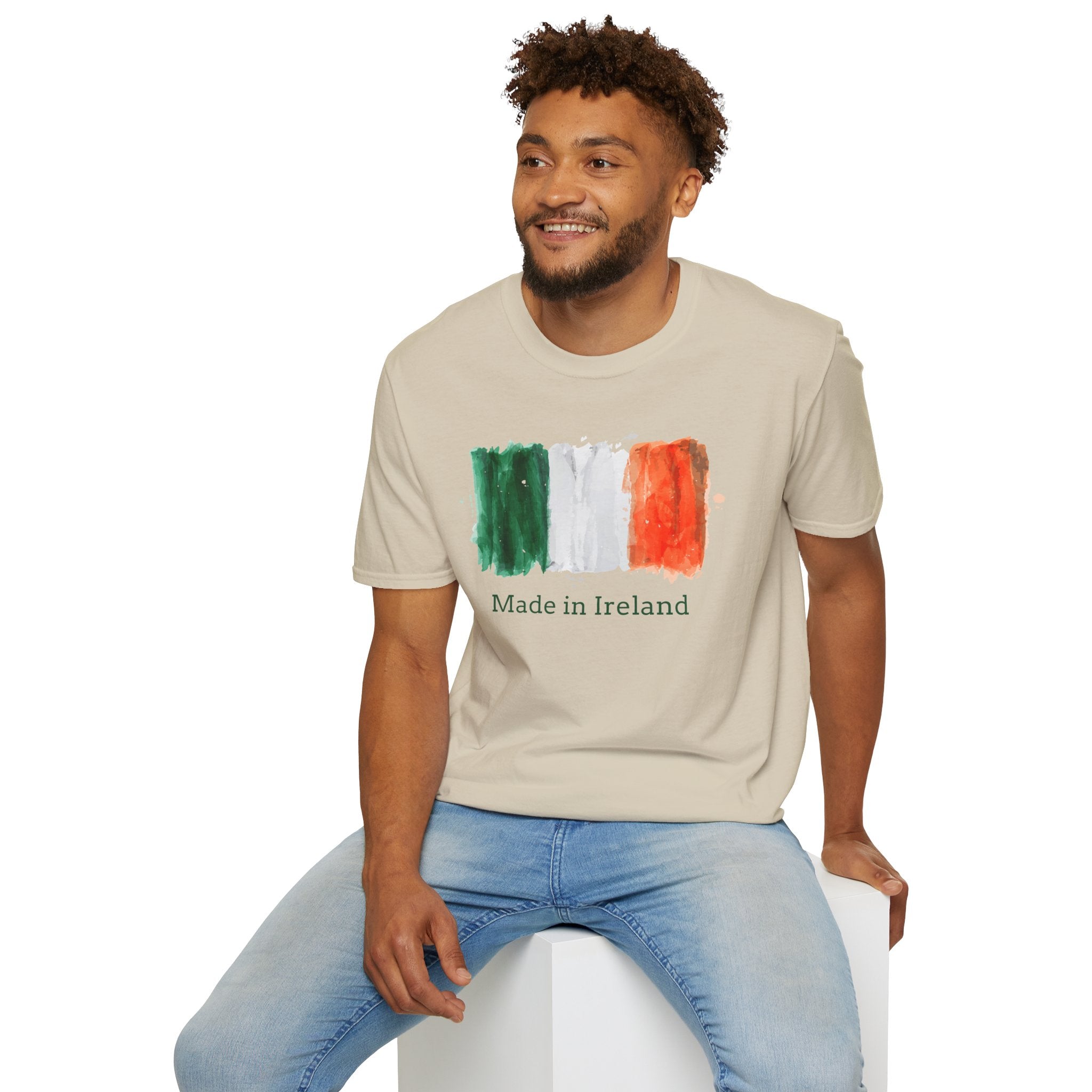 Made in Ireland T-Shirt — Watercolor Irish Flag Tee