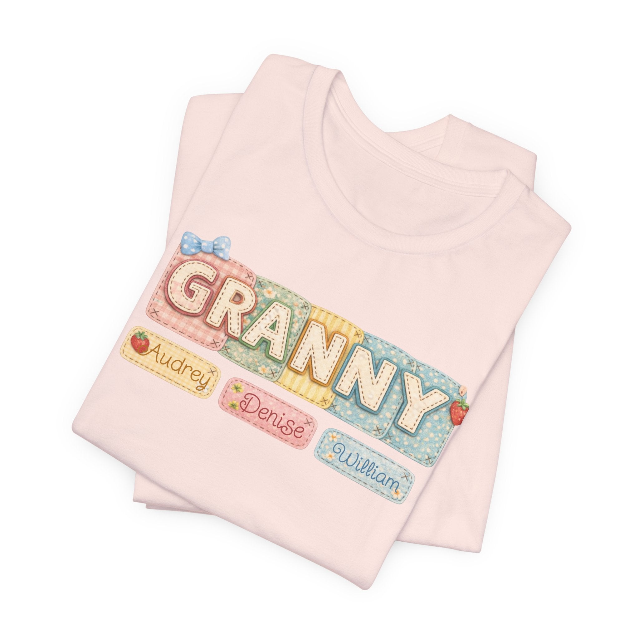 Granny Retro Nameplate T‑Shirt — Personalized Grandma Tee