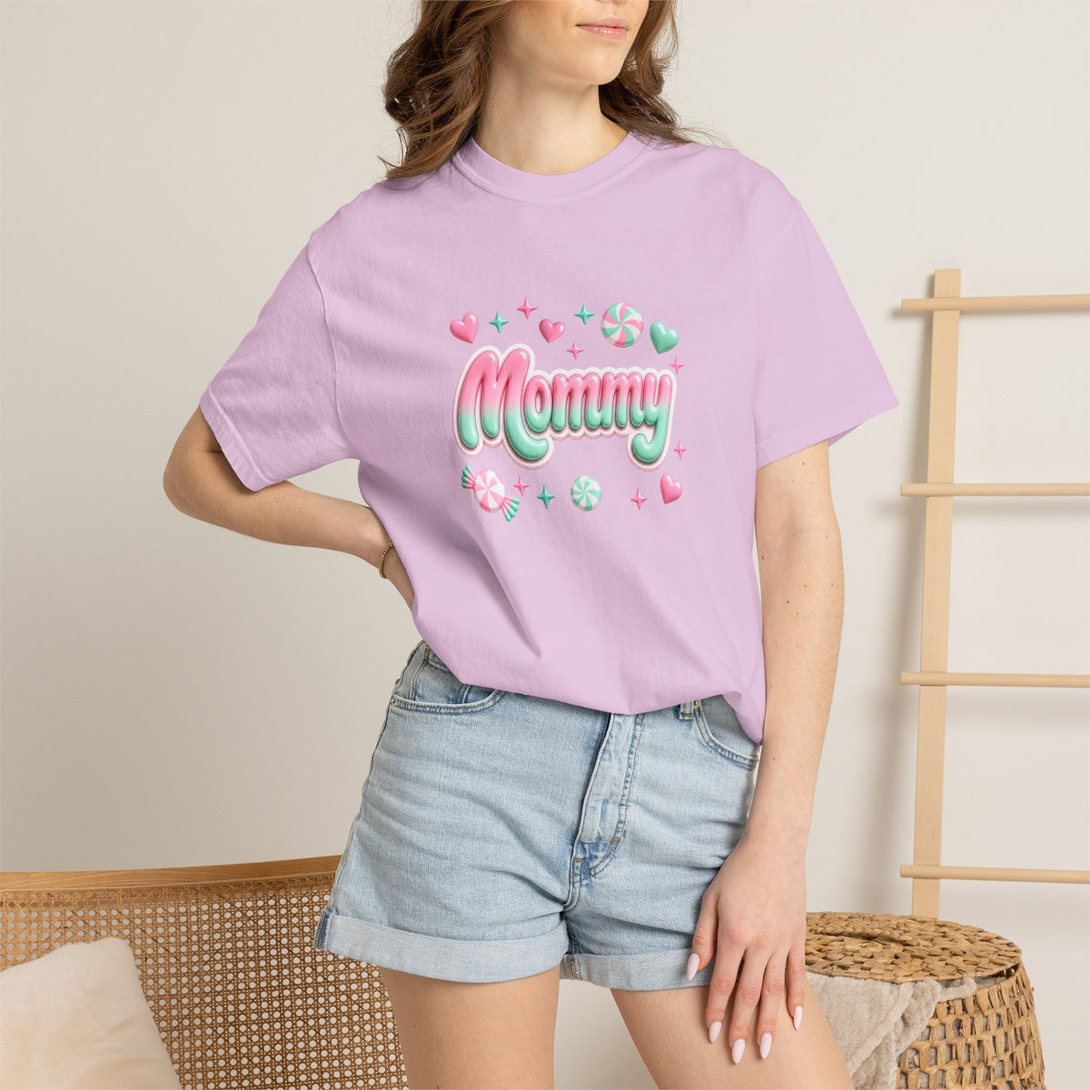 Mommy Pastel Candy Script T-Shirt