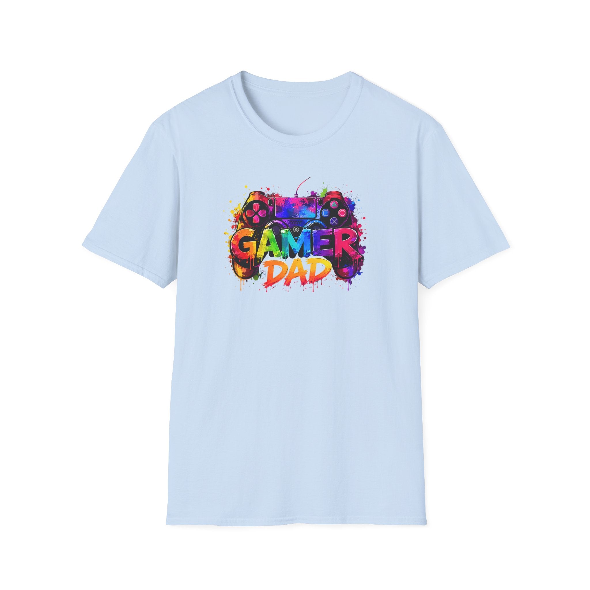 Gamer Dad Colourful Controller Design T-Shirt