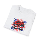 T-Shirt — "Super Papa" Union Jack/England themed Retro Comic Dad Shirt (Father's Day Gift)