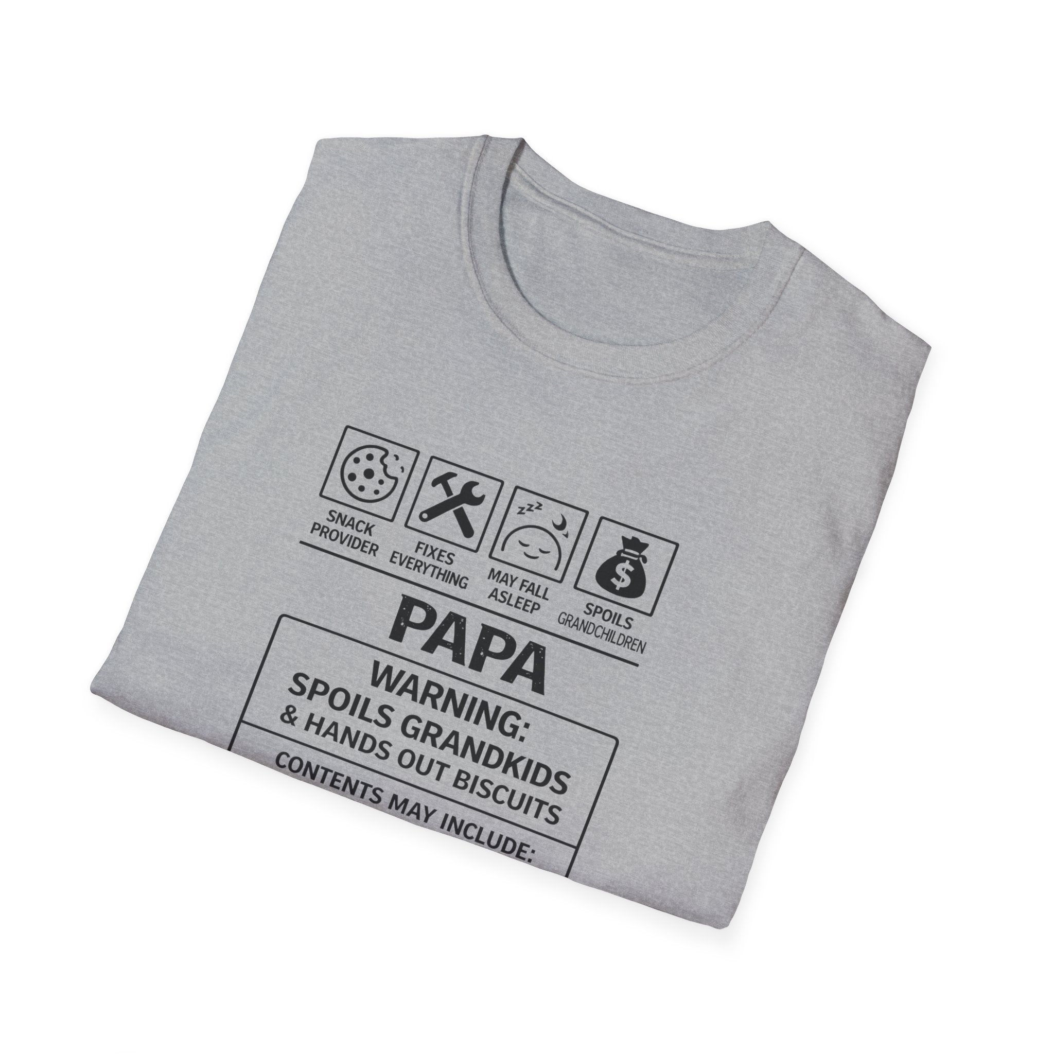 Papa Warning T-Shirt – ‘Spoils Grandkids’ Funny Grandpa Gift Tee