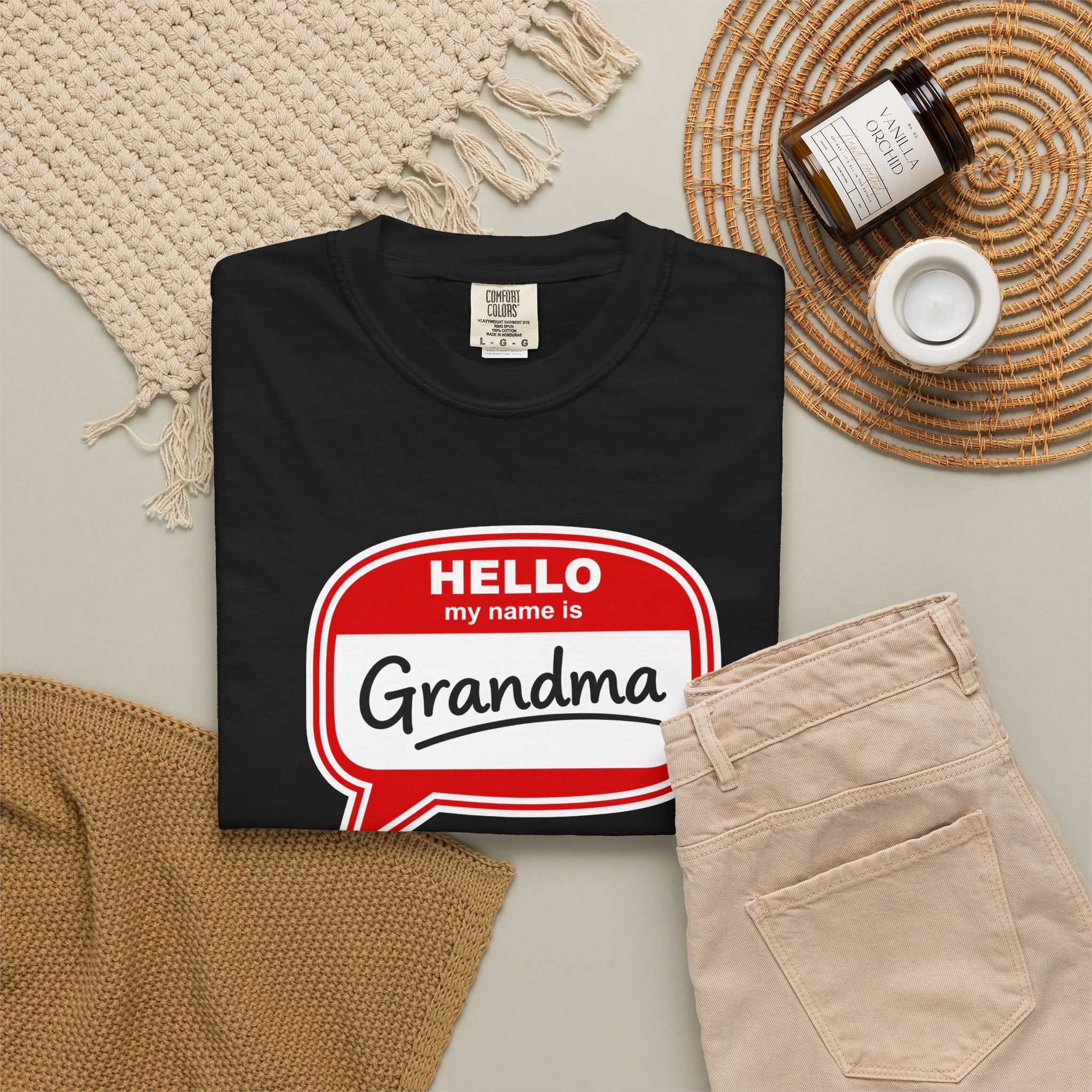 Hello My Name Is Grandma T-Shirt — Funny Grandma Name Tag Tee