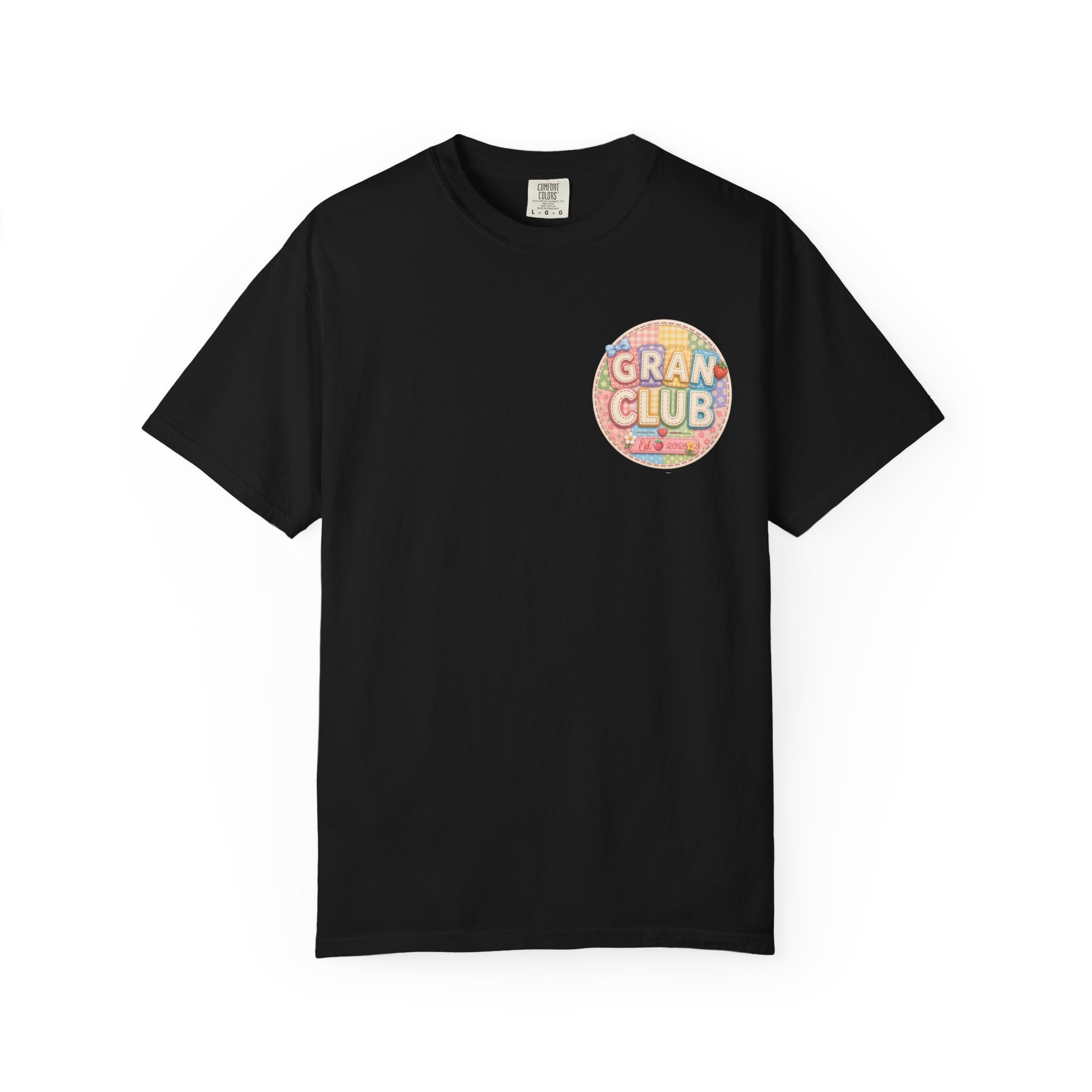 T-Shirt — "Gran Club" Retro Floral Badge Tee