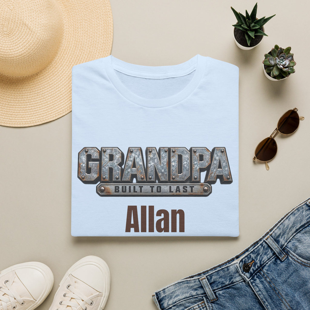 Grandpa "Built to Last" T-Shirt — Personalise