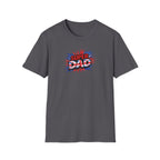Super Dad T-Shirt – Union Jack Flag pattern Retro Comic Father’s Day Tee