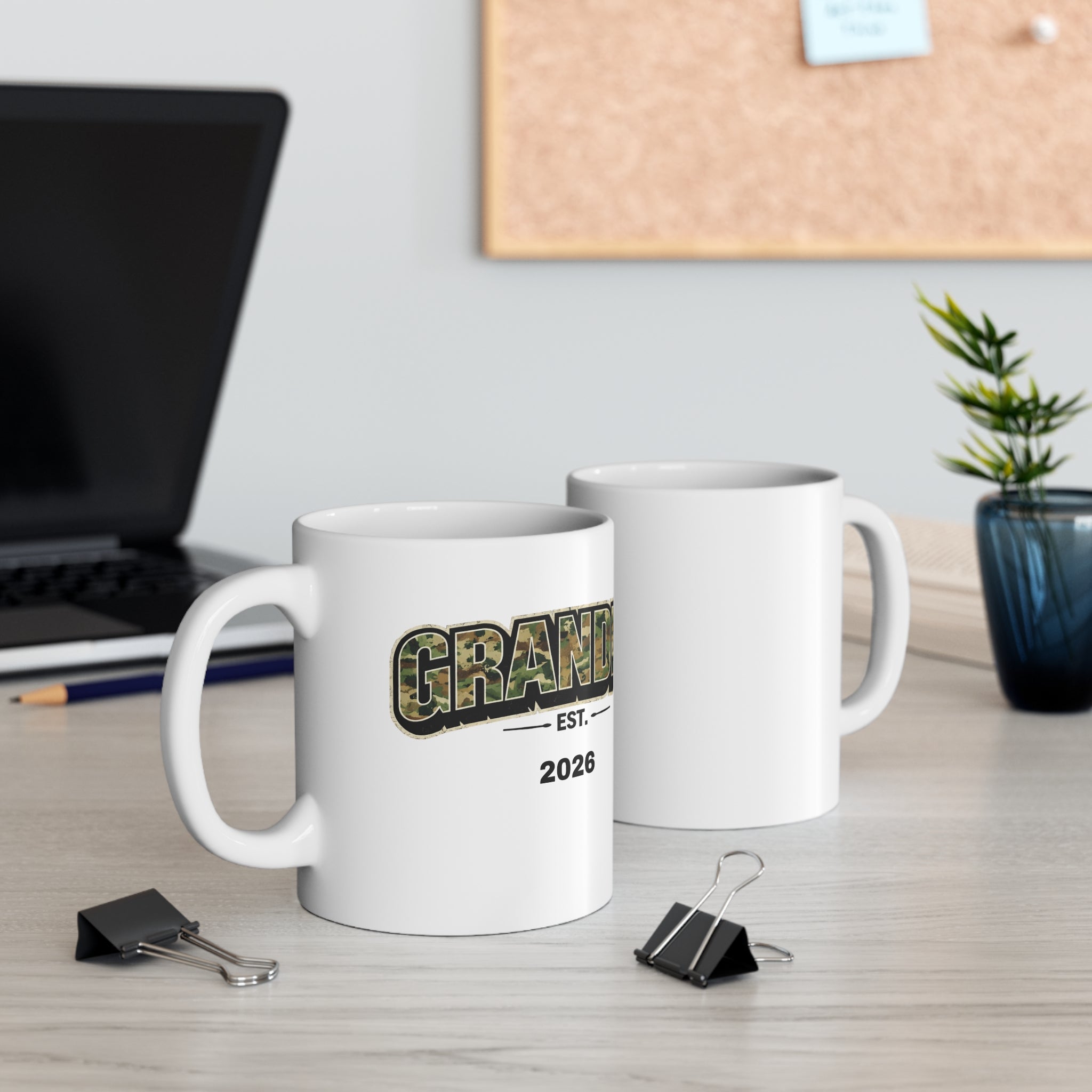 Grandpa Est. 2026 Camo Coffee Mug — New Grandfather Gift