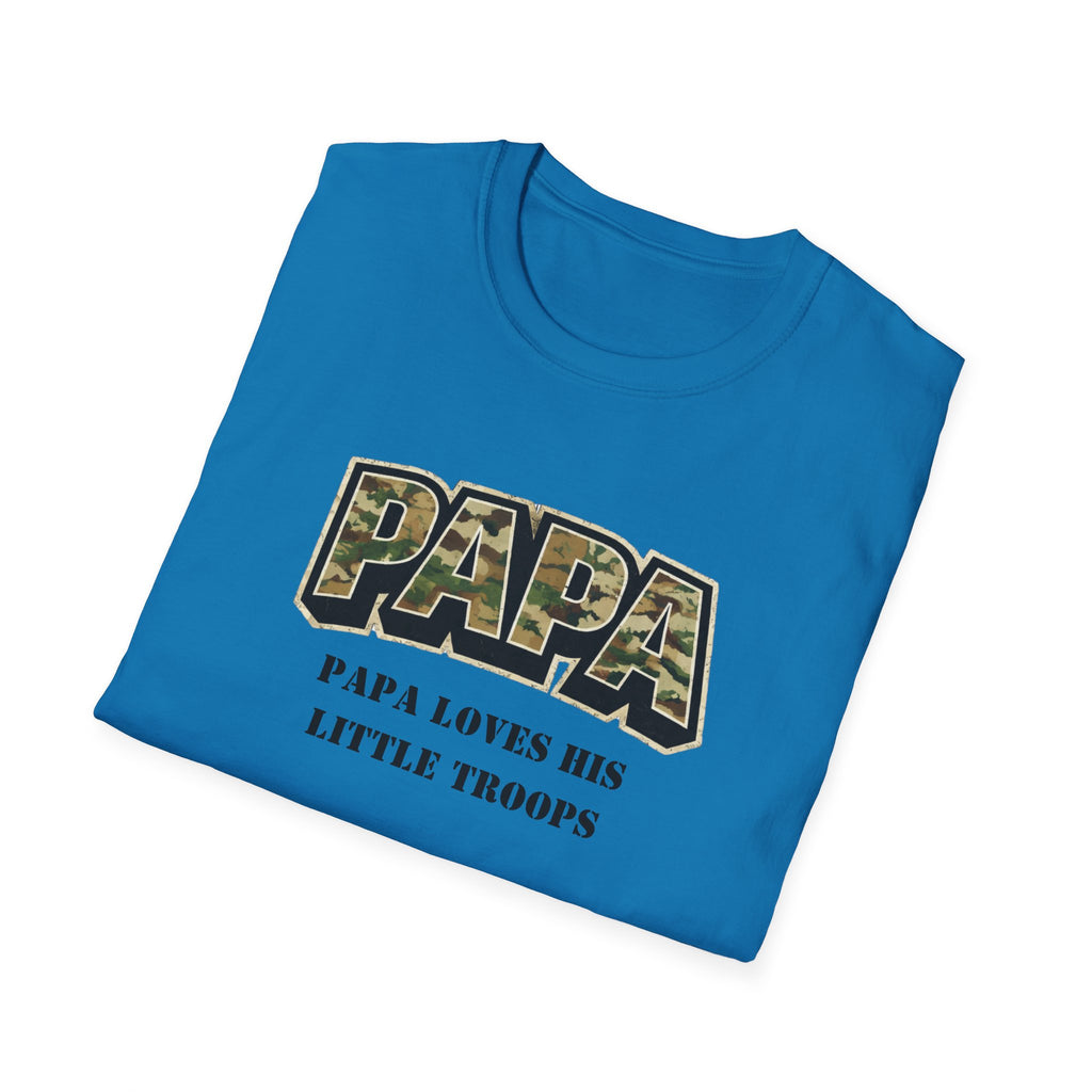 Papa Camo T-Shirt — "Papa Loves His Little Troops" Fathers Day Dad Tee
