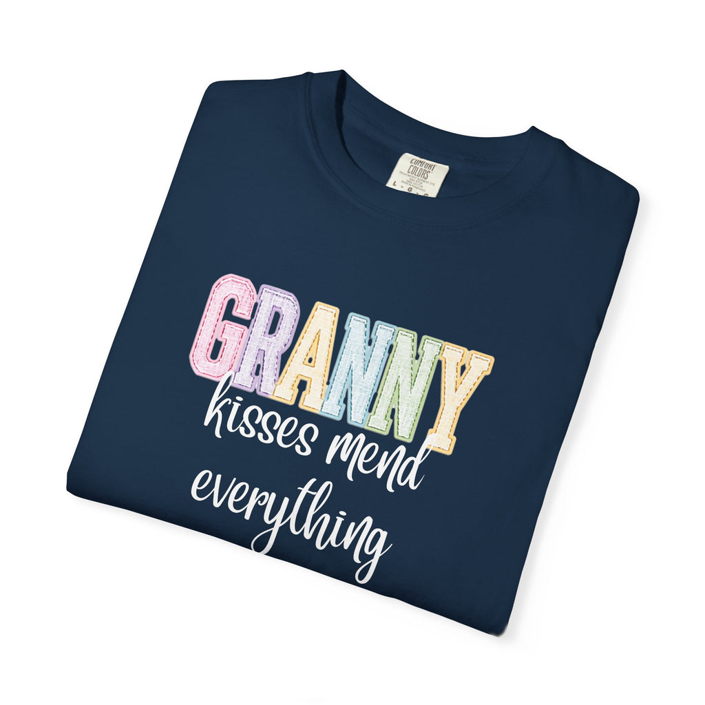 Granny Pastel Patchwork T-Shirt — Retro Rainbow 'GRANNY' Graphic Tee
