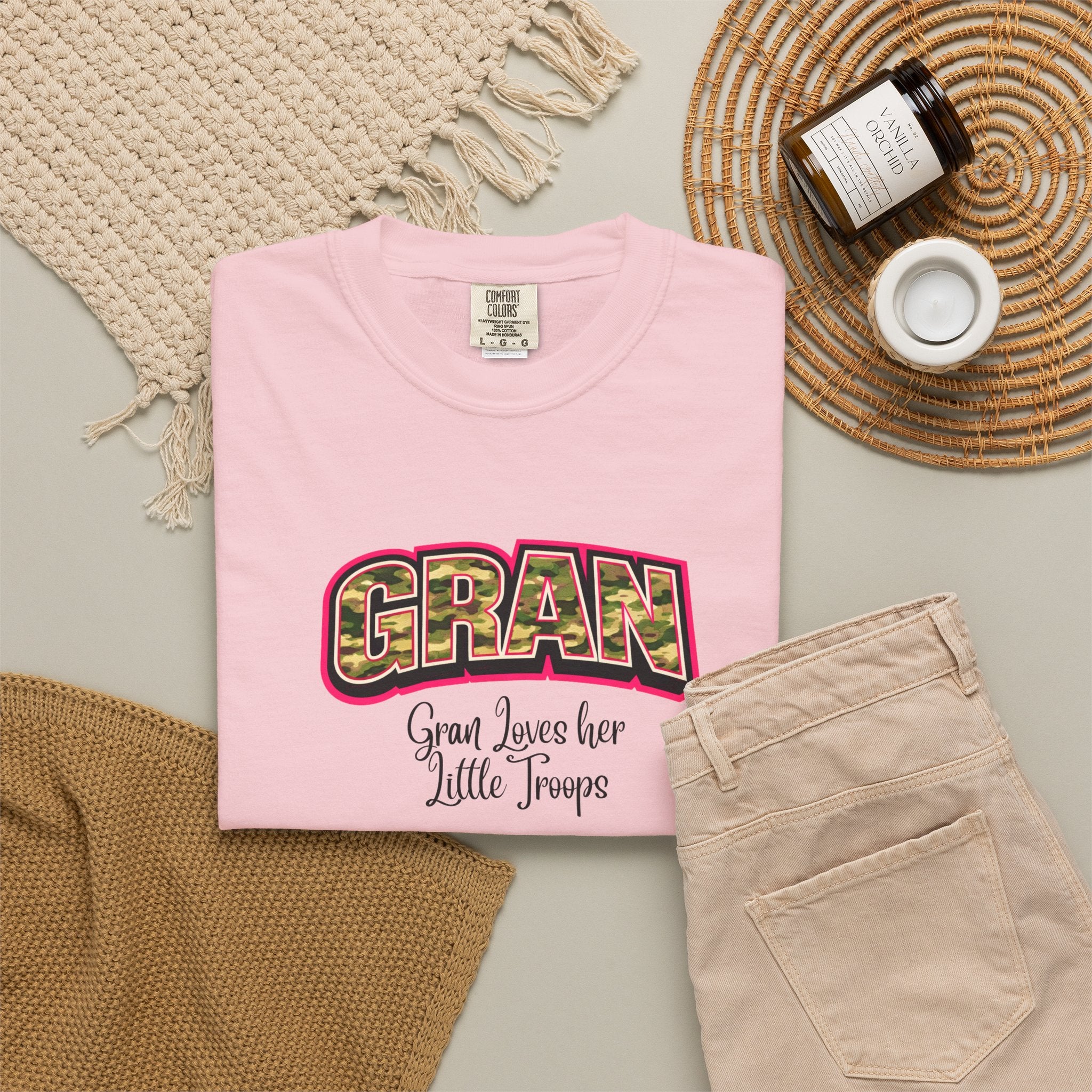 Gran Floral Graphic T-Shirt — "Gran Loves Her Little Troops" Gift Tee