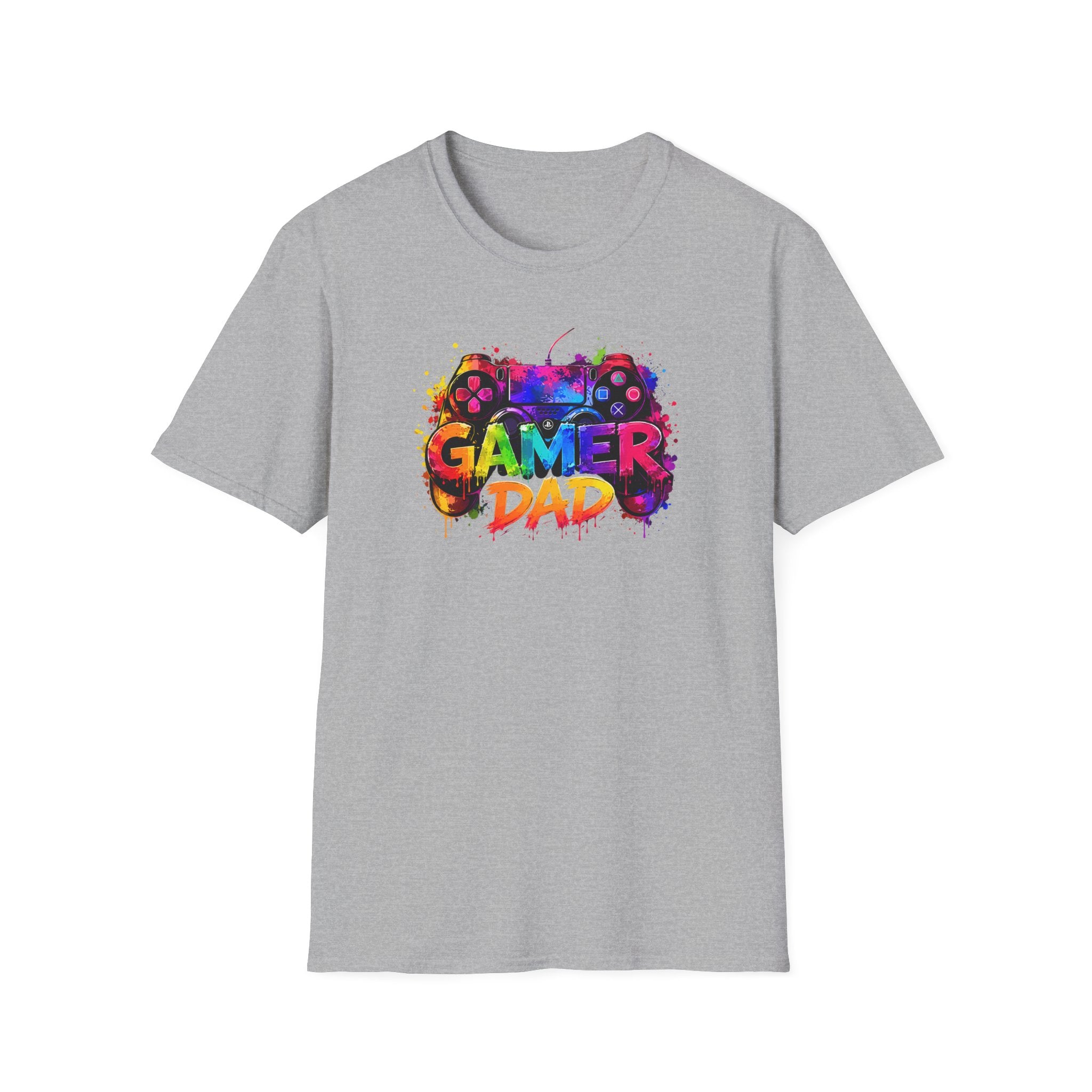 Gamer Dad Colourful Controller Design T-Shirt