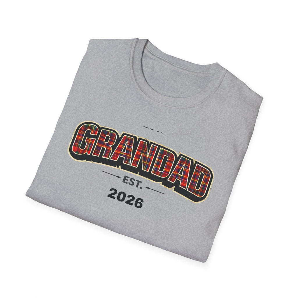 Grandad Est. 2026 T-Shirt — Plaid Grandpa Gift Tee