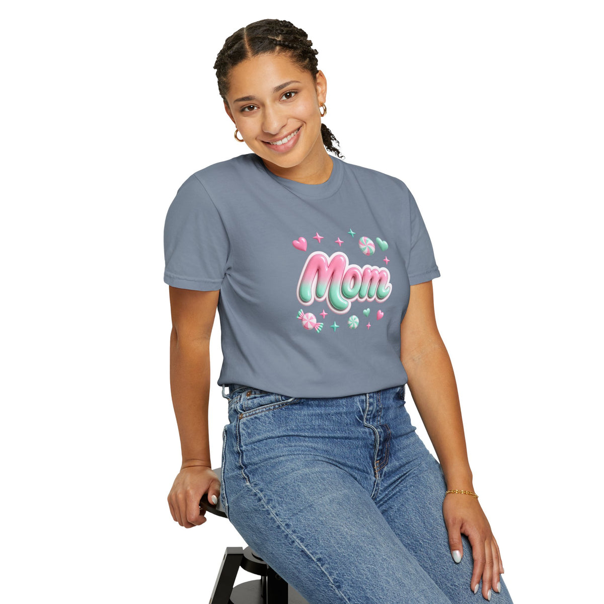 Mom Pastel Candy Script T-Shirt