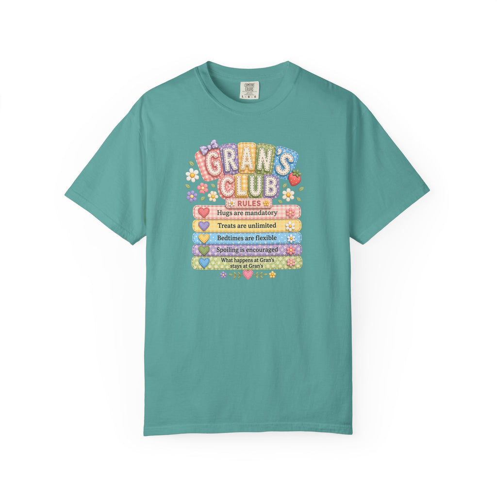 Grans Club Rules T-Shirt — Cute Floral Grandma Shirt, Funny Grandmother Gift for Mother's Day