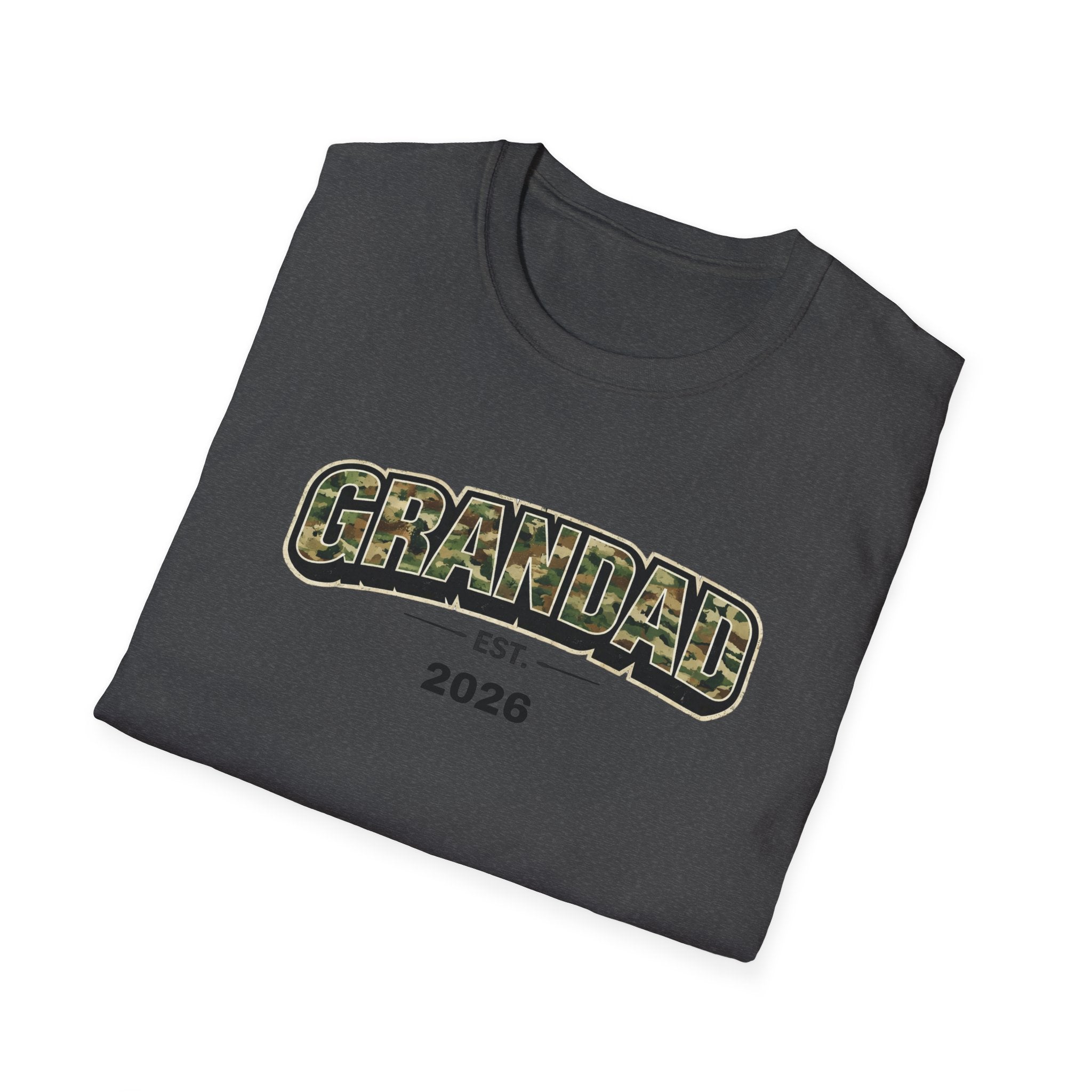 Granddad Est. 2026 T-Shirt — Camo Lettering Fathers Day Gift