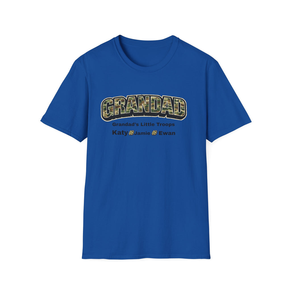 Granddad Camo T-Shirt — "Grandad's Little Troops" Personalized Kids Names