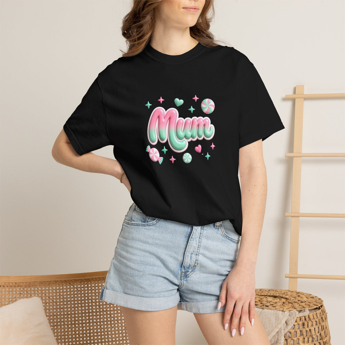 Mum Pastel Candy Script T-Shirt