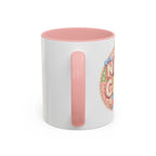 Cute Pastel Accent Coffee Mug — 'Nana Club' Patch Design, Pink Interior (11/15oz)