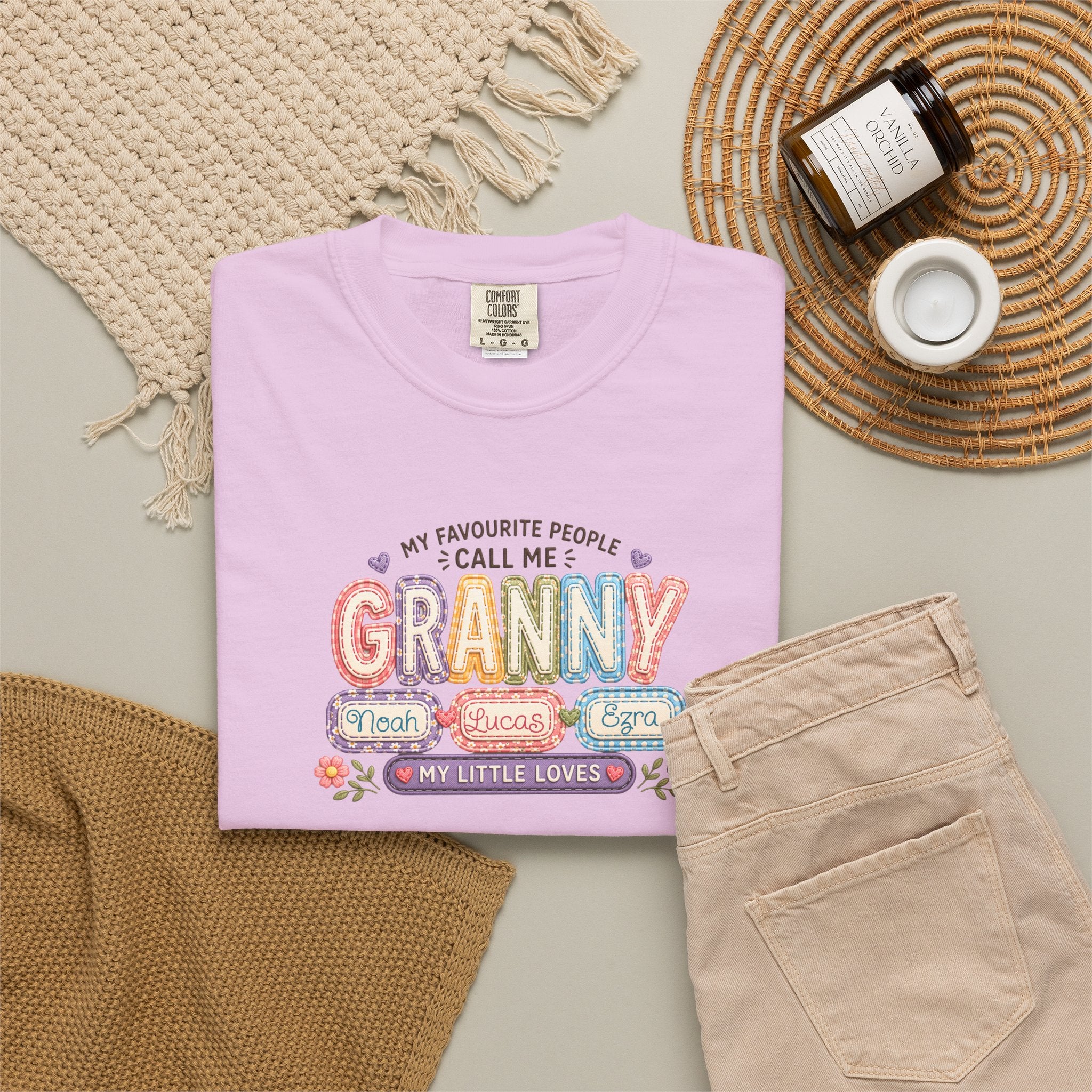 Granny Floral Retro Tee — "My Favourite People Call Me Granny"
