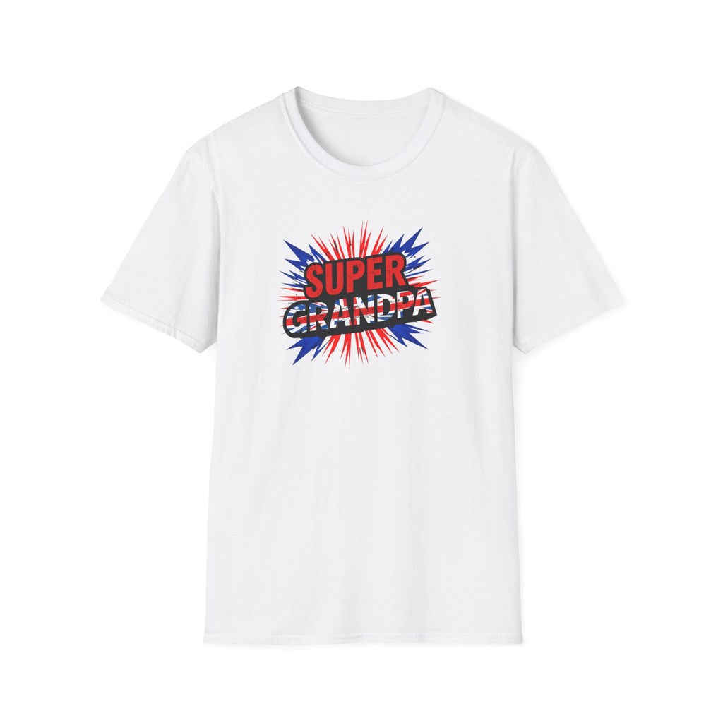 Super Grandpa T-Shirt Union Jack/England themed – Retro Comic Style Father’s Day Gift for Grandfathers