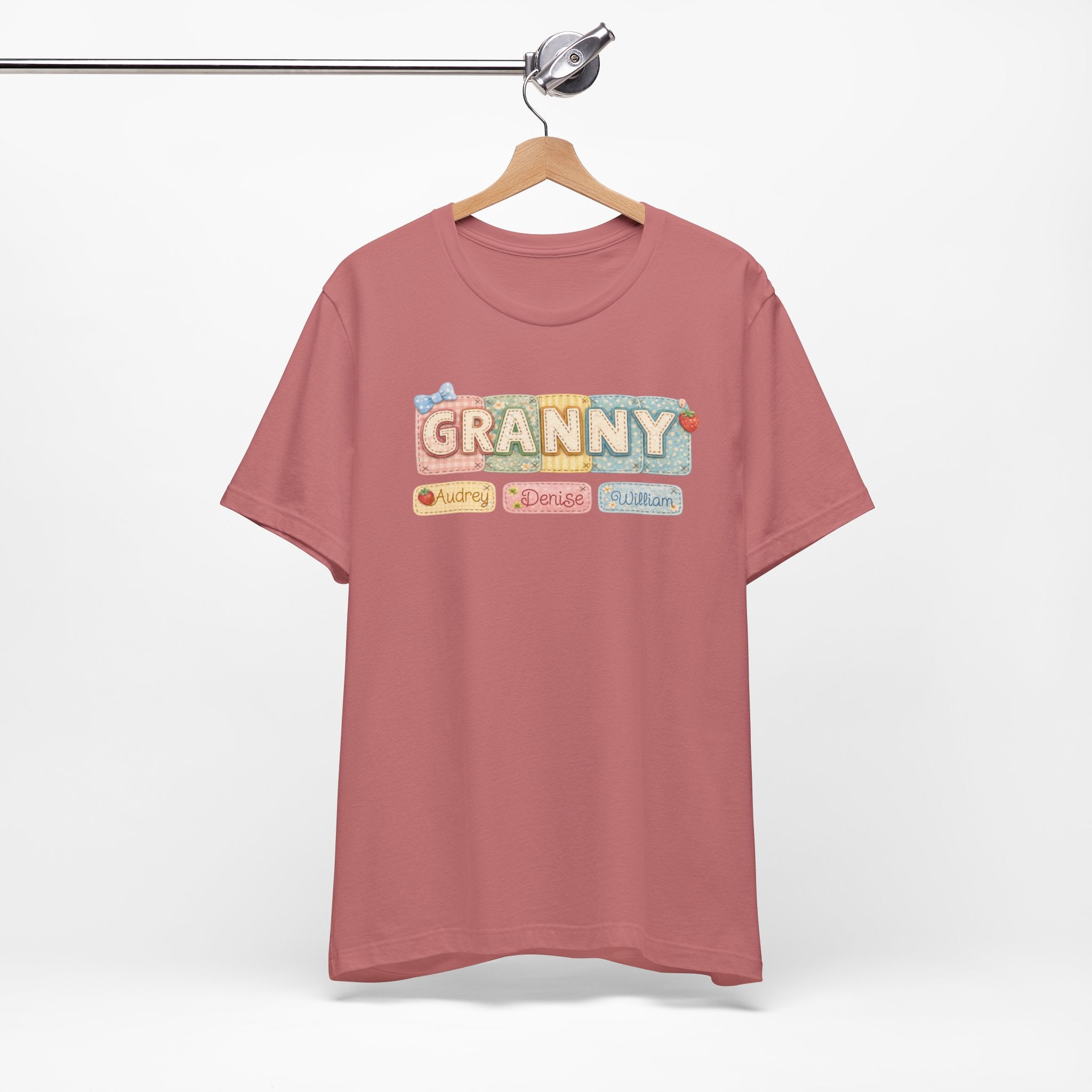 Granny Retro Nameplate T‑Shirt — Personalized Grandma Tee