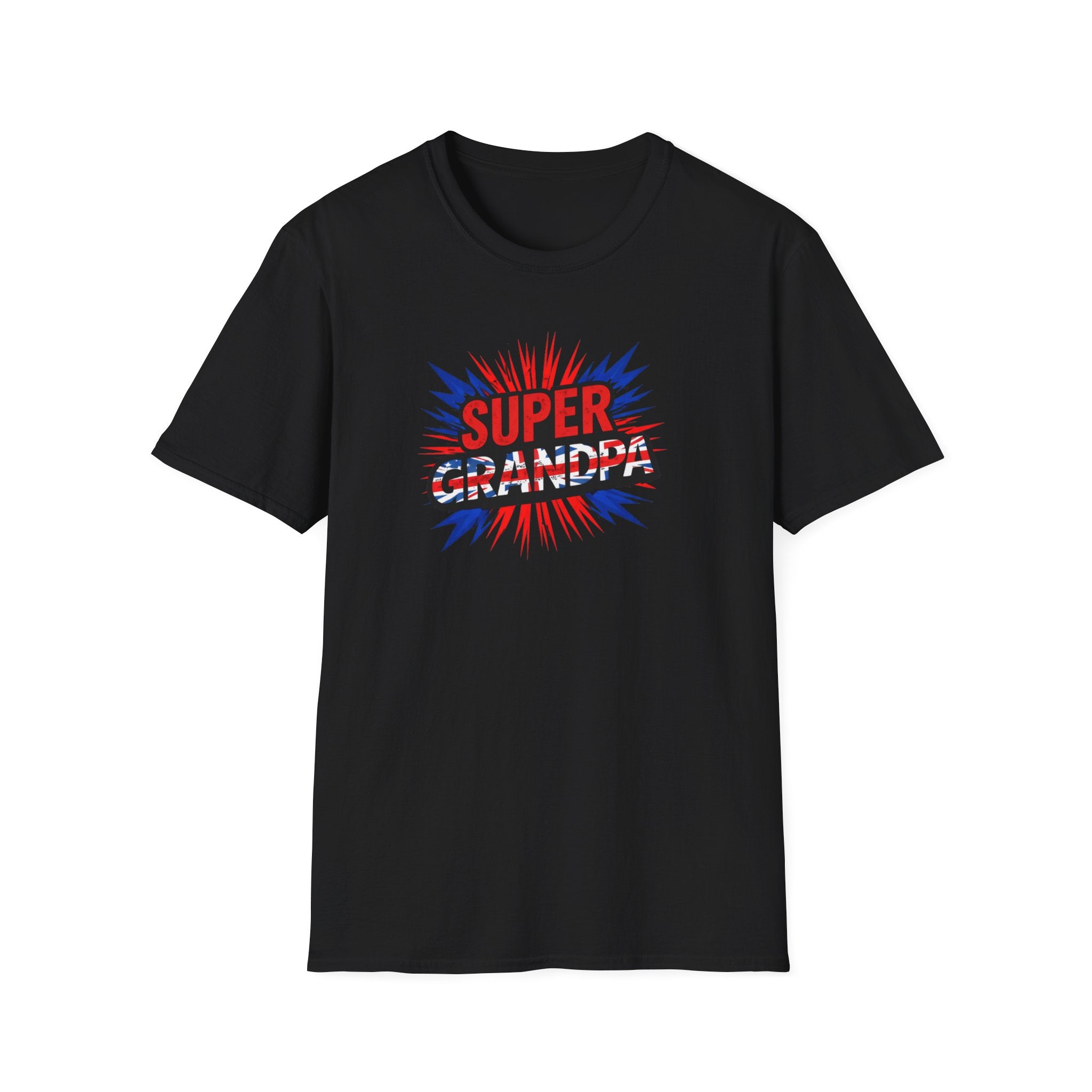 Super Grandpa T-Shirt Union Jack/England themed – Retro Comic Style Father’s Day Gift for Grandfathers