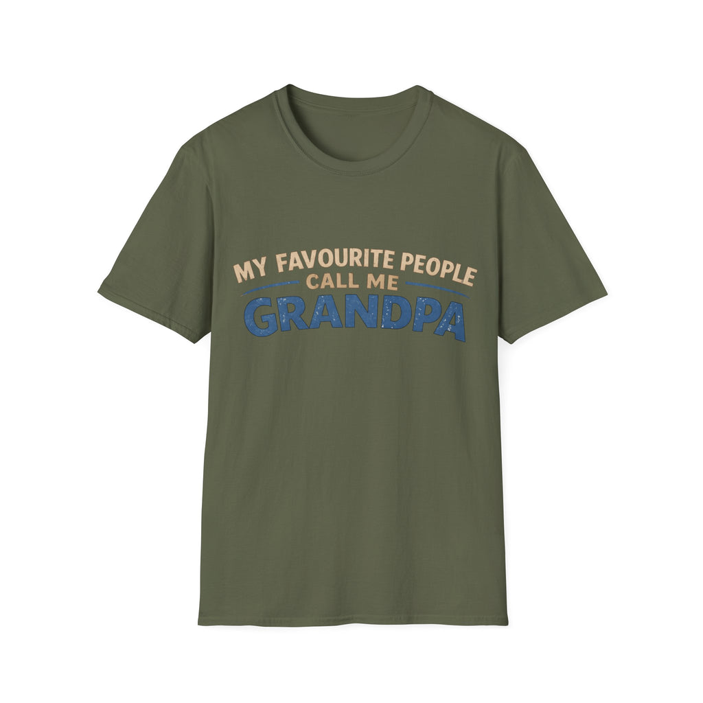Grandpa T-Shirt - "My Favourite People Call Me Grandpa" Retro Family Gift