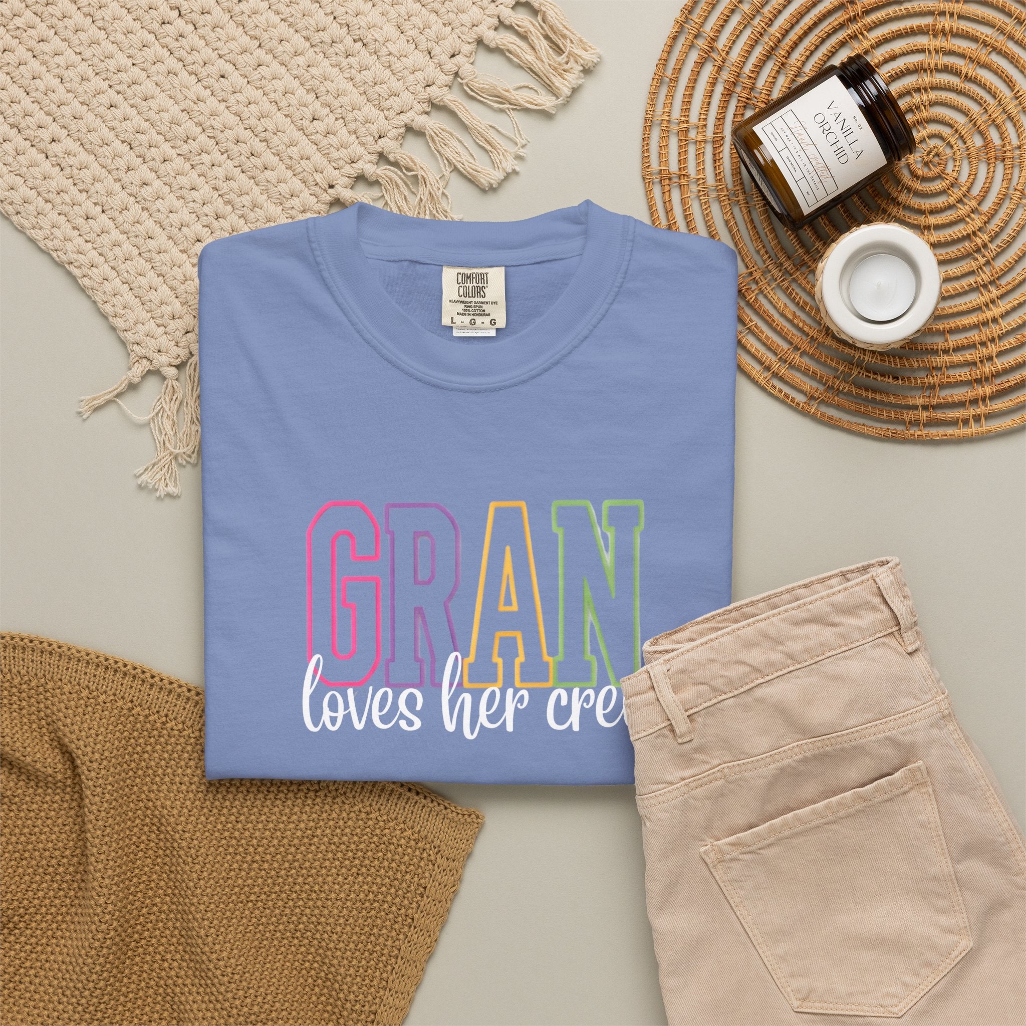 T-Shirt — "Gran Loves Her Crew" Pastel Grandma Tee