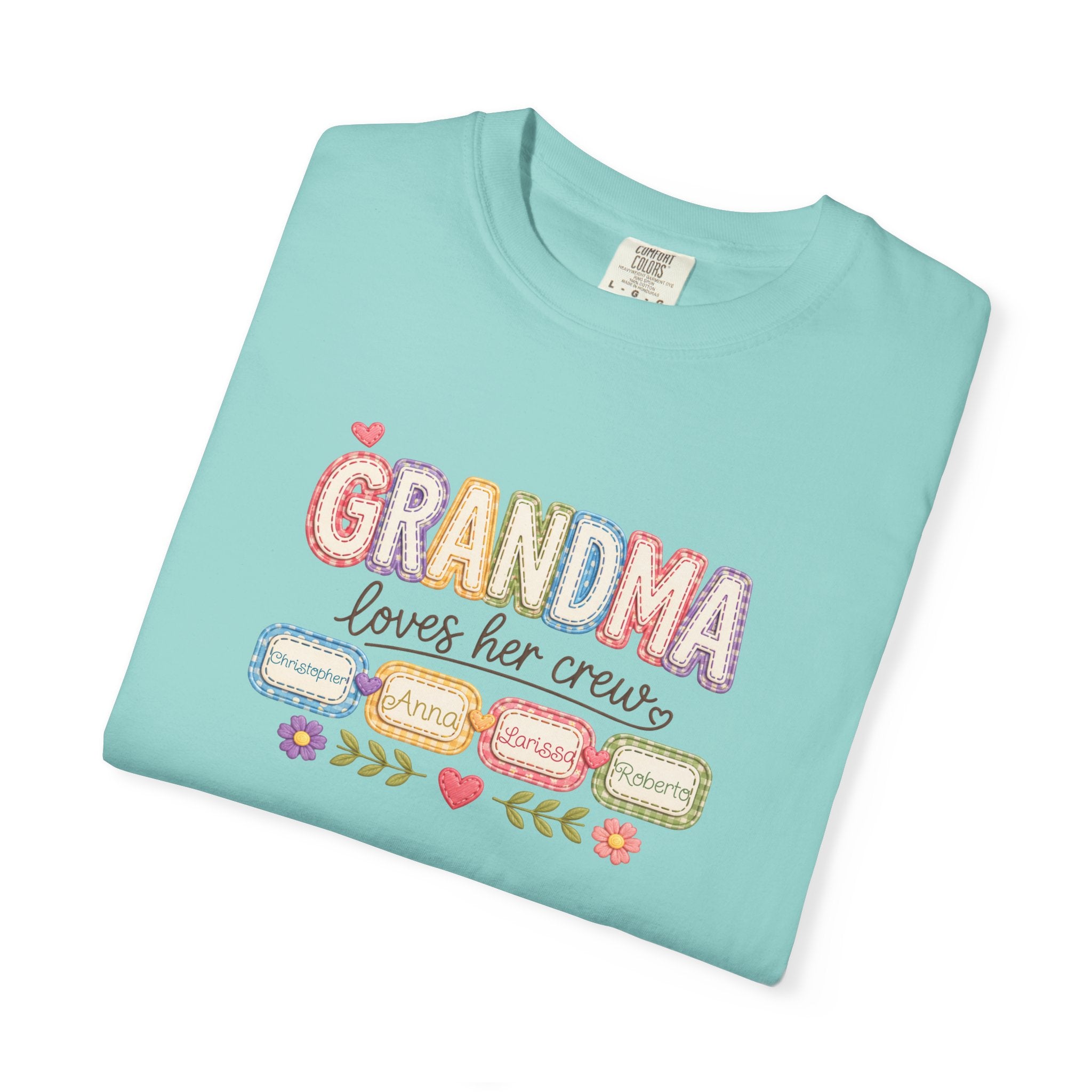 Grandma Loves Her Crew T-Shirt – Cute Pastel Grandma Family Tee
