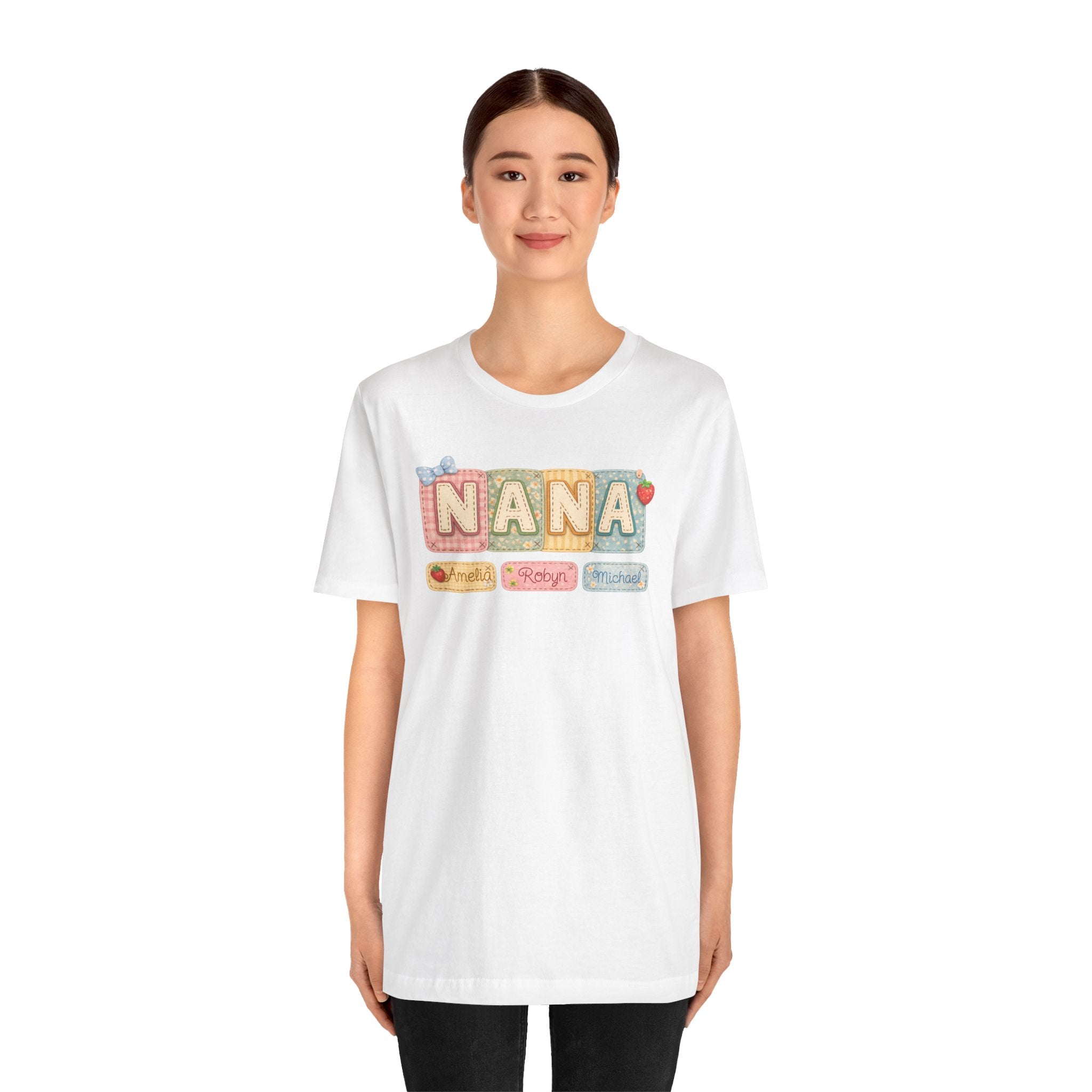 Nana Baby Blocks Tee — Personalized Grandmother Name Shirt