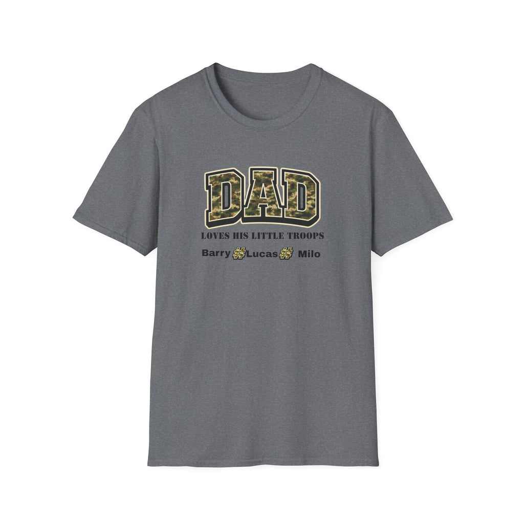 Dad Loves His Little Troops Camo T-Shirt — Personalized Kids' Names