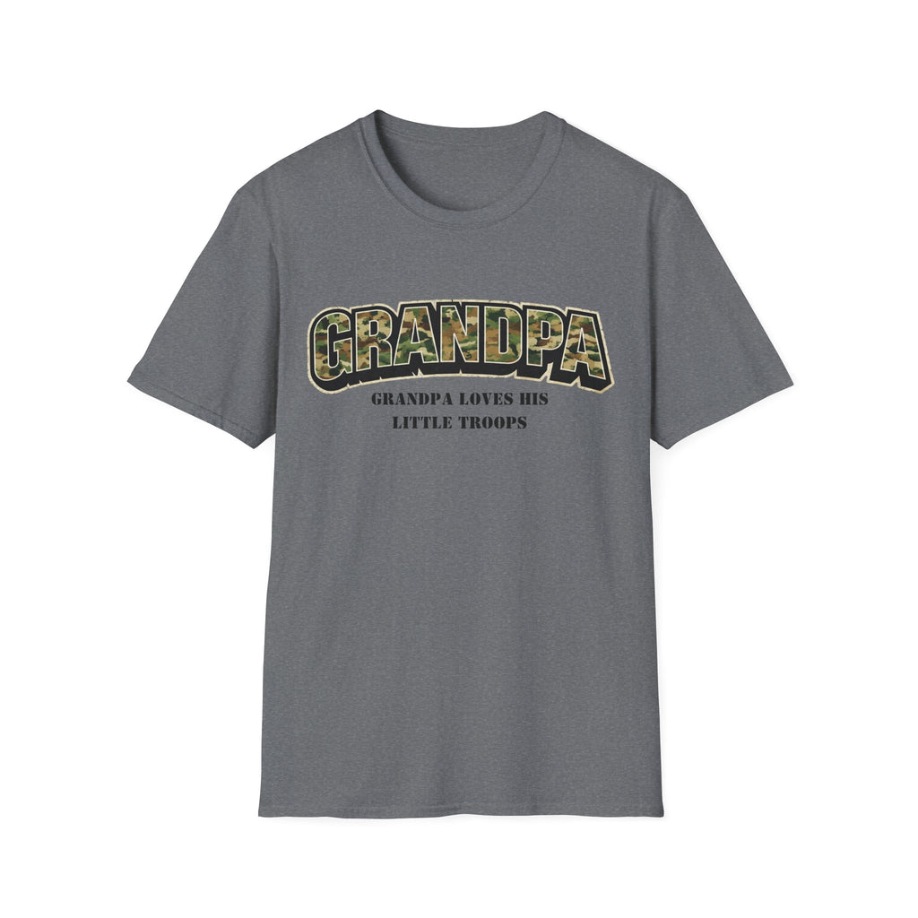 Grandpa Camo T-Shirt — "Grandpa Loves His Little Troops" Military Dad Gift