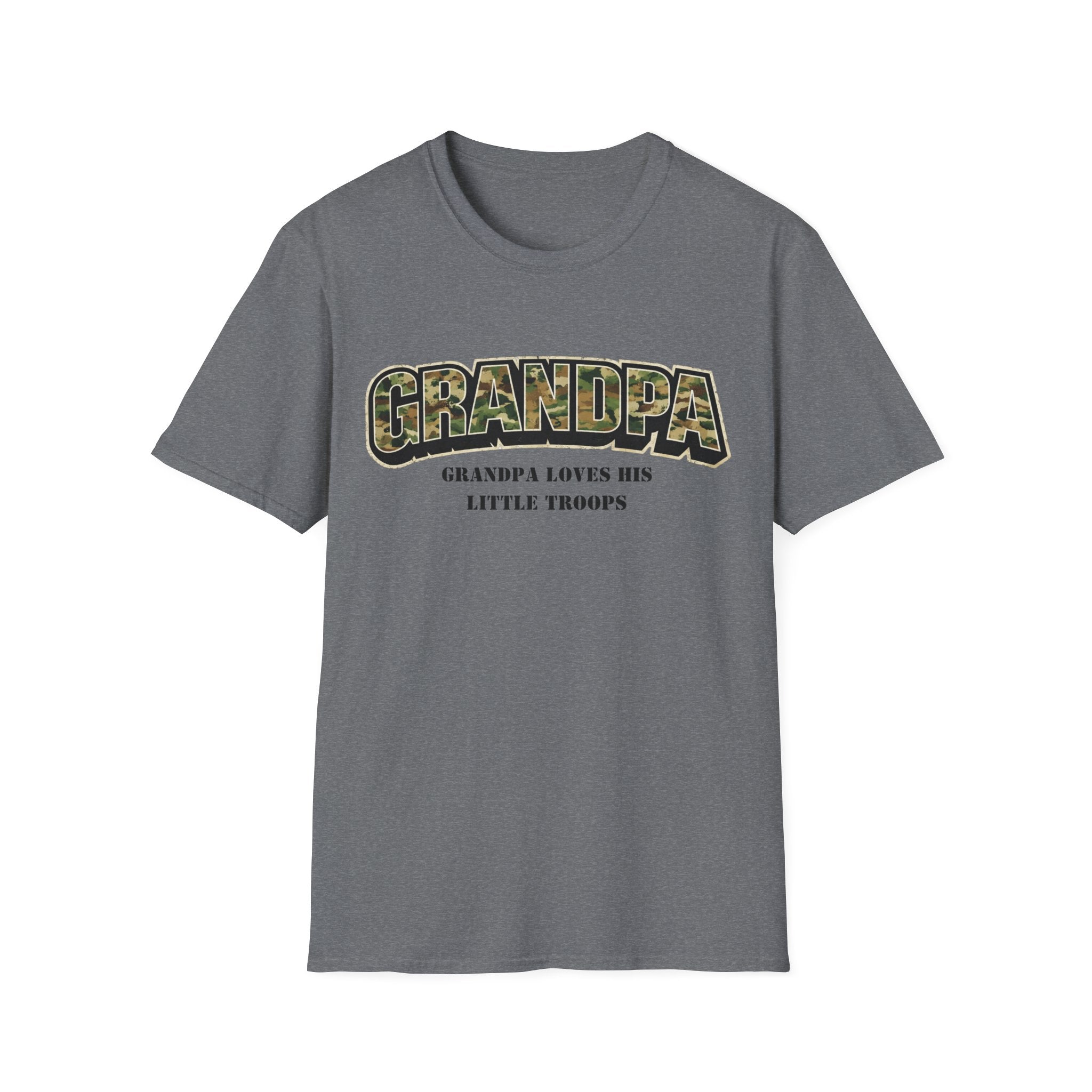 Grandpa Camo T-Shirt — "Grandpa Loves His Little Troops" Military Dad Gift