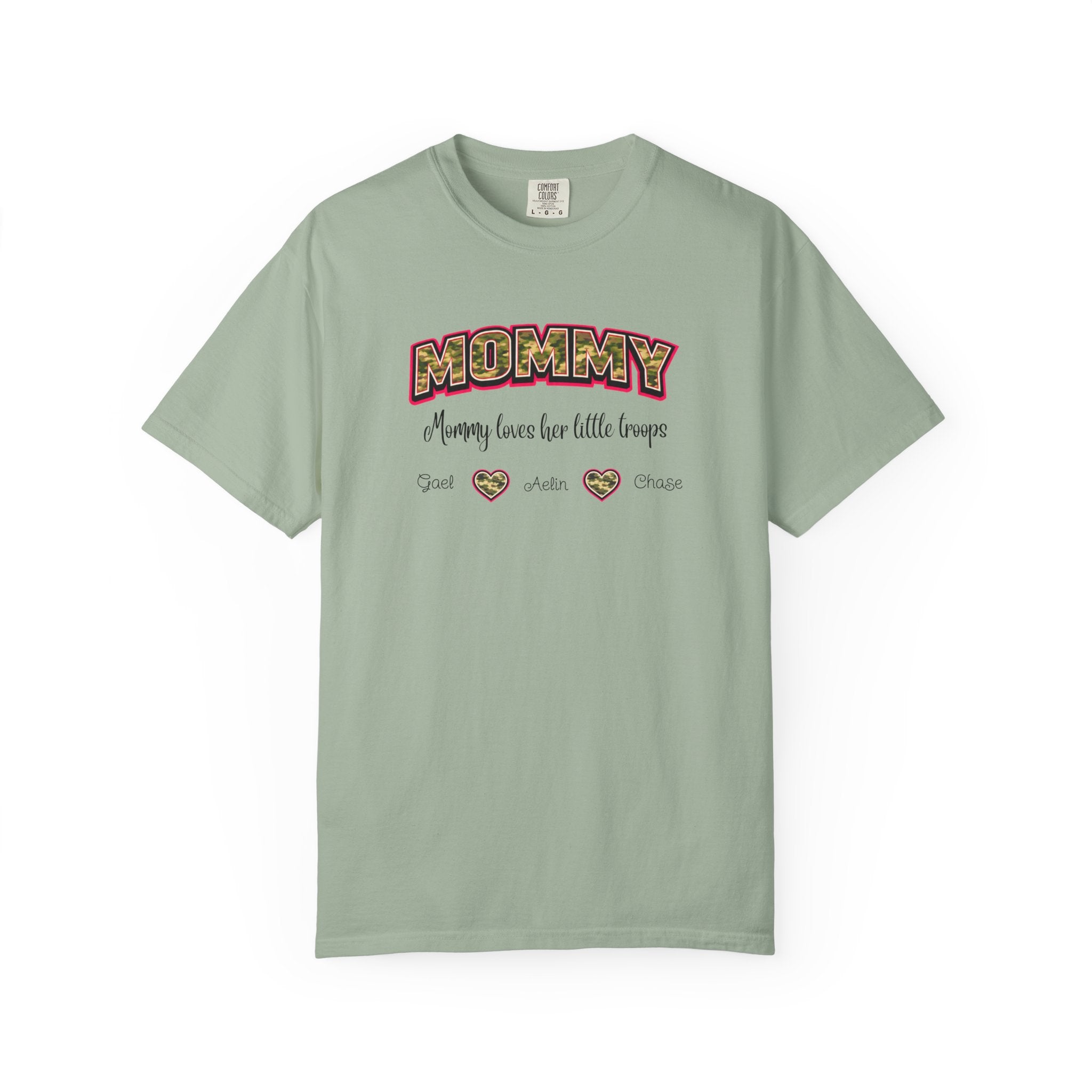 Mommy Camo Heart T-Shirt — "Mommy, I am here for little forever" Mother's Day Tee