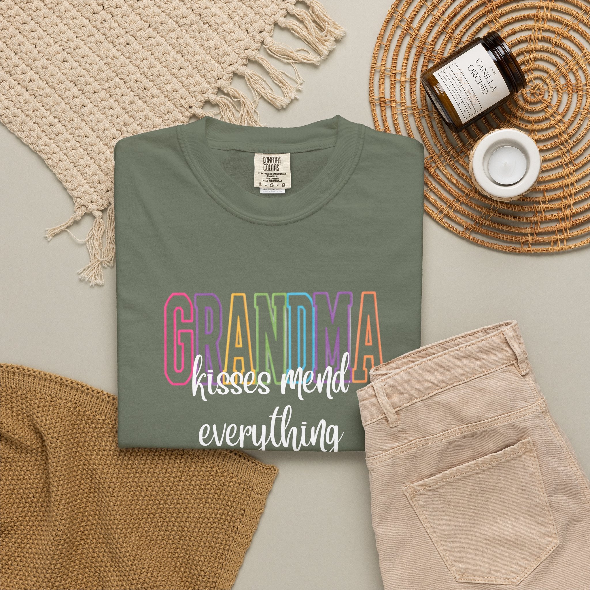 Grandma Kisses Mend Everything T-Shirt — Soft Pastel Mother's Day Gift